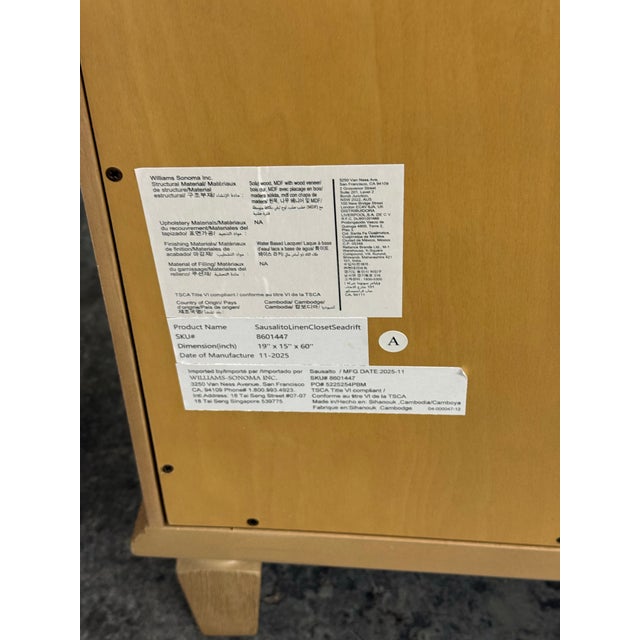 Pottery Barn Sausalito Storage Cabinet For Sale - Image 10 of 12