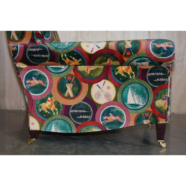 Set of Mulberry Silk Velvet Sporting Life Scroll Arm Armchairs from George Smith For Sale - Image 14 of 18
