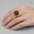 Metal Ring With Amethyst Cabochon, Size 6.75 For Sale - Image 7 of 7