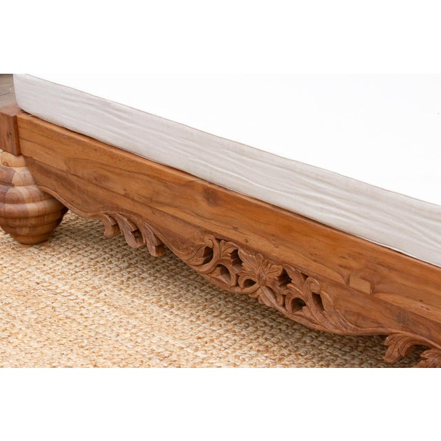 Finely Carved Royal Bali Club Daybed For Sale - Image 4 of 10