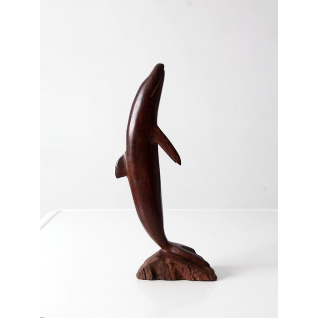 Brown Mid-Century Ironwood Dolphin Sculpture For Sale - Image 8 of 11