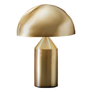 Small Metal Satin Gold Atollo Table Lamp by Vico Magistretti for Oluce For Sale