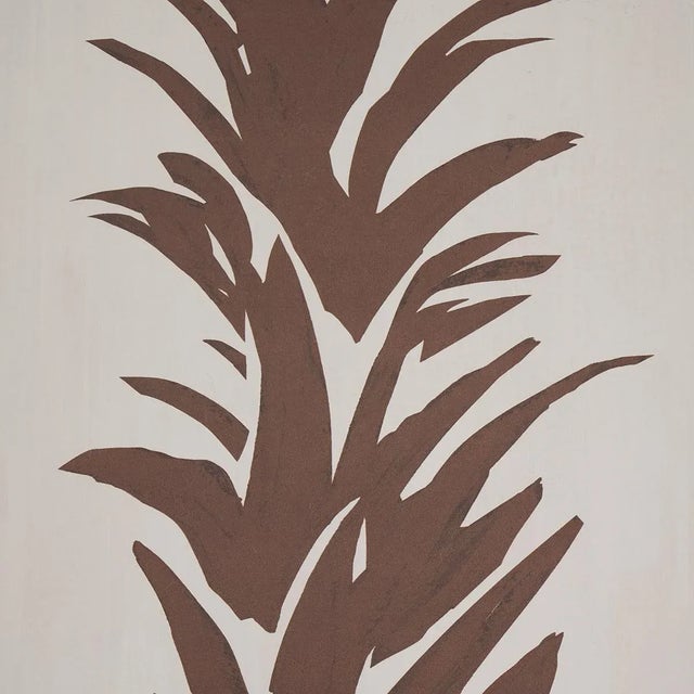 Abstract Schumacher x Backdrop White Lotus Wallpaper in Cocoa For Sale - Image 3 of 4
