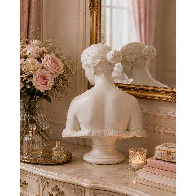 Neoclassical Hand-Carved Natural Marble Bust Sculpture – The Greek Slave For Sale - Image 3 of 6