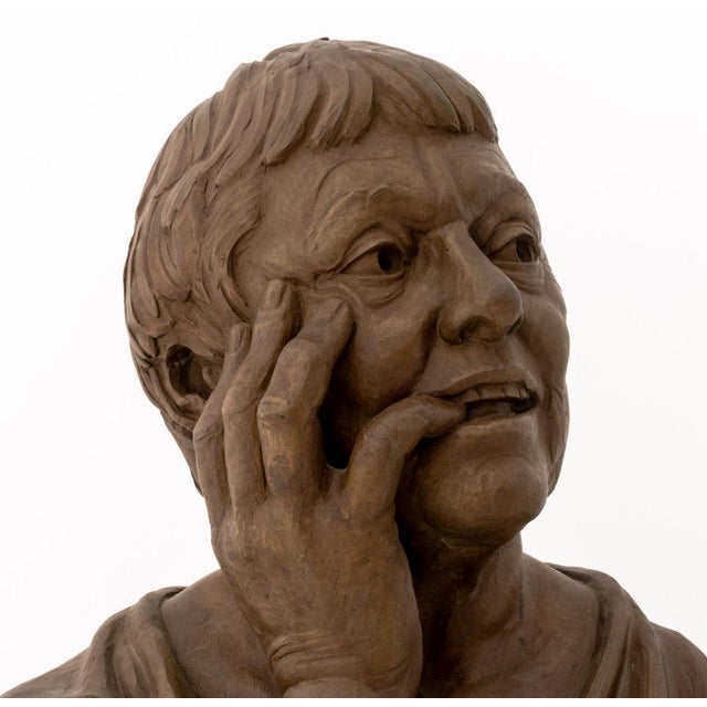 Contemporary Jay Hall Carpenter Male Figure Bronze Bust, 1993 For Sale - Image 3 of 9