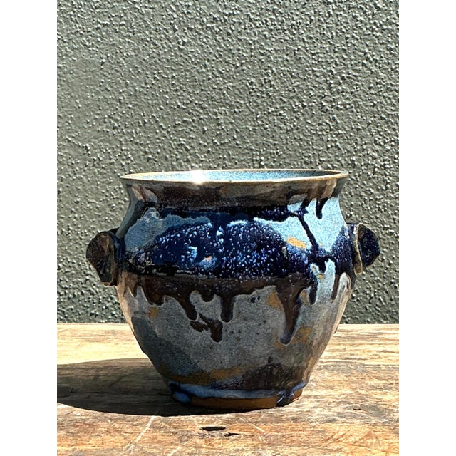 Vintage Original Studio Pottery Cache Pot For Sale - Image 9 of 12