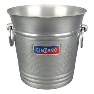 Italian Ice Bucket in Aluminum from Cinzano, 1970s For Sale