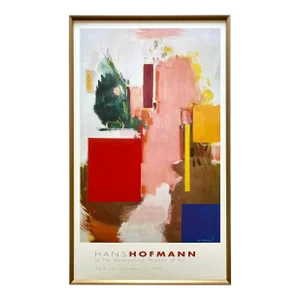 Hans Hofmann Vintage 1999 Abstract Expressionist Lithograph Print Framed Mid Century Modernism Large Exhibition Poster " Summer " 1965