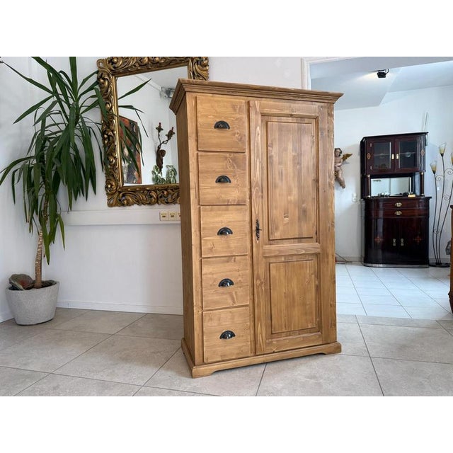 Wood Rustic Farmhouse Bread Cabinet in Wood For Sale - Image 7 of 13