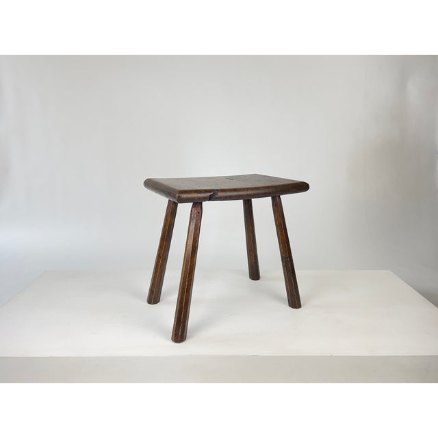 19th Century English Primitive Oak Stool For Sale - Image 16 of 16