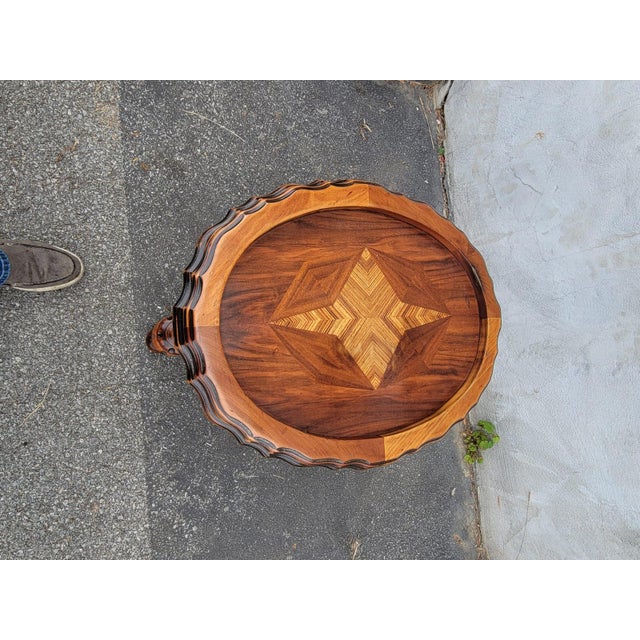 Coffee 1930s American Jacobean Style Maple Coffee Table With Tray Top Hand-Carved For Sale - Image 8 of 12