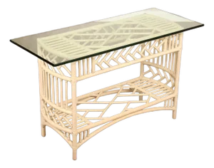 Ficks Reed Glass Top Rattan Console
