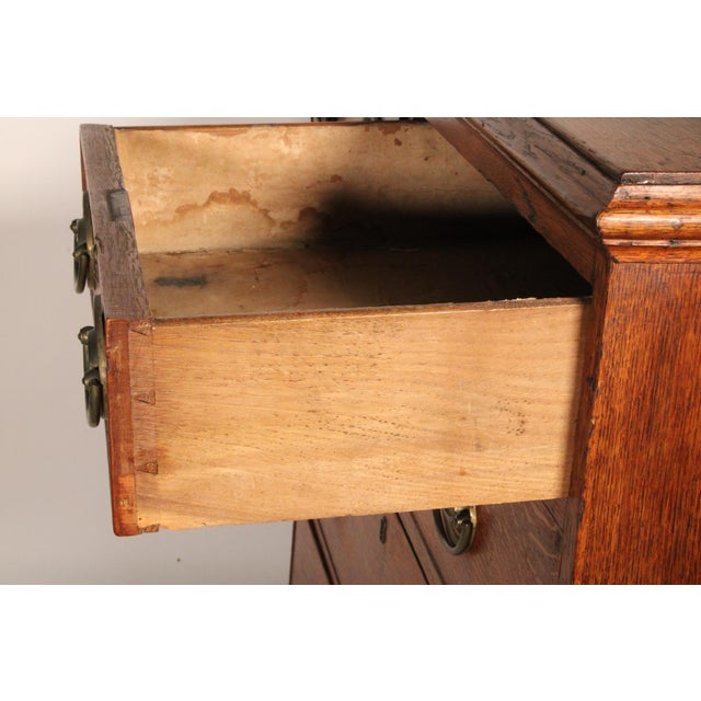 Antique George III Style Oak Chest of Drawers For Sale - Image 11 of 12