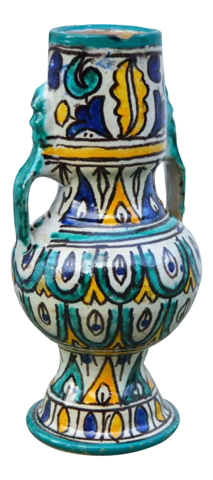Moroccan Ceramic Vase W/ Handles