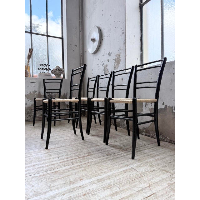 Italian Braided Rope Chairs, 1960s, Set of 6 For Sale - Image 9 of 18