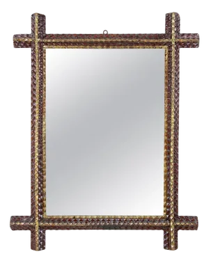 Late 19th Century Art Wall Rustic Tramp Mirror, Austria, 1880