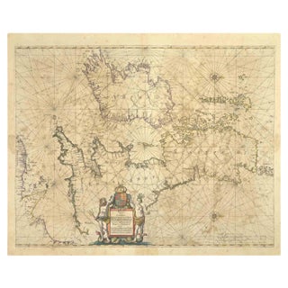 Johannes Janssonius, Freti Canalis, Etching, 1650s For Sale