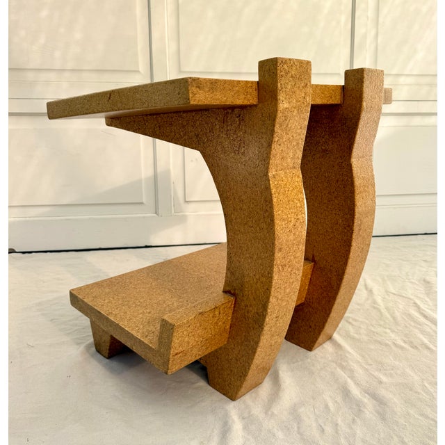 Brown 1997 KorQinc Cork Side Table by Kevin Walz – Sculptural Postmodern Sustainable Design For Sale - Image 8 of 13