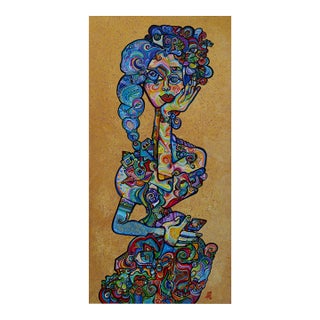 Alexander Arshansky Cubist Painting "Still Looking" For Sale