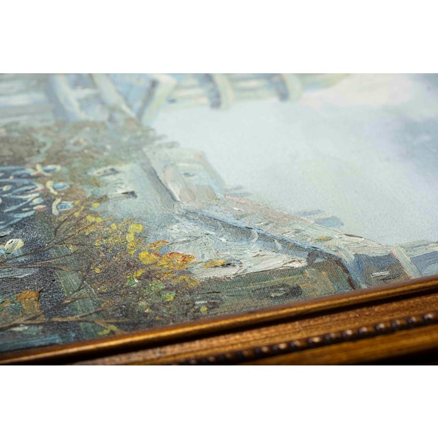 Vintage European Street Scene Original Oil Painting Signed J. Turner For Sale - Image 11 of 18