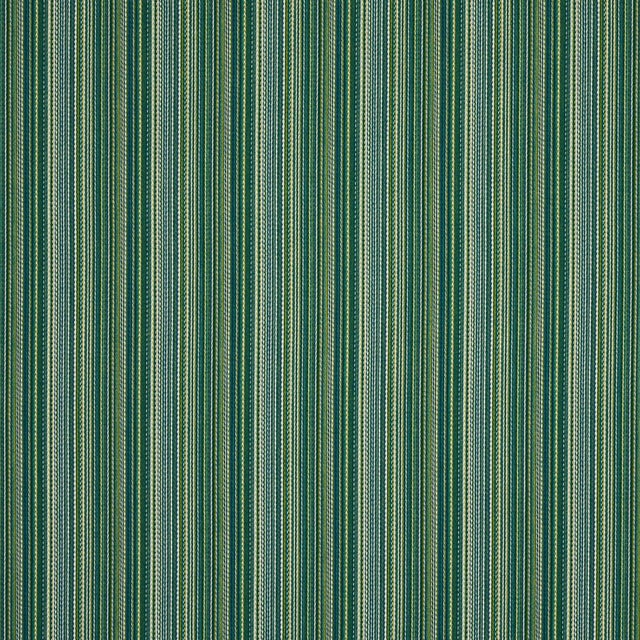 Sample - Schumacher Fino Stripe Indoor/Outdoor Fabric in Green For Sale