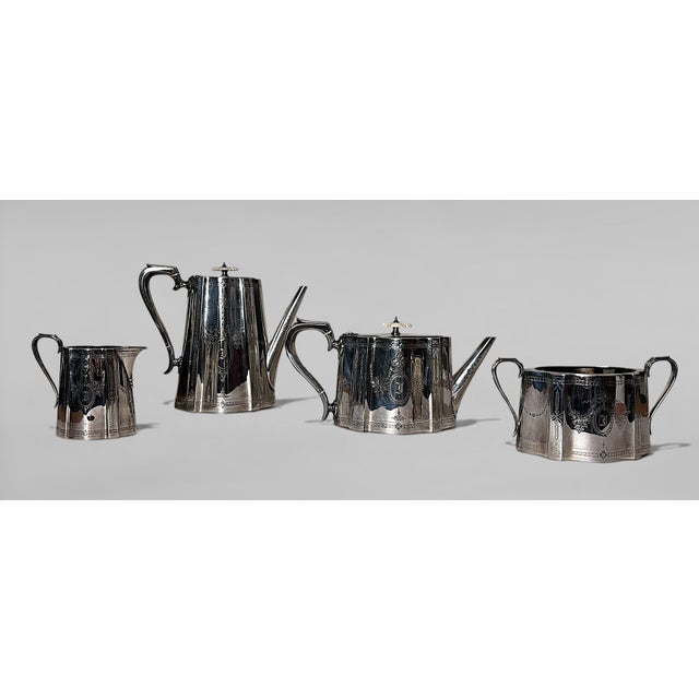 English Mid 19th Century Martin Hall & Co. English Silver-Plated Tea and Coffee Service For Sale - Image 3 of 18