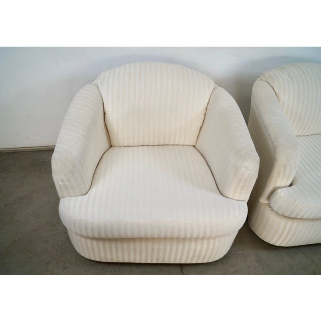 1970’s Postmodern Swivel Lounge Chairs - A Pair For Sale - Image 10 of 12