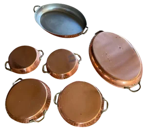 Copper Frying Pan Set, Set of 6