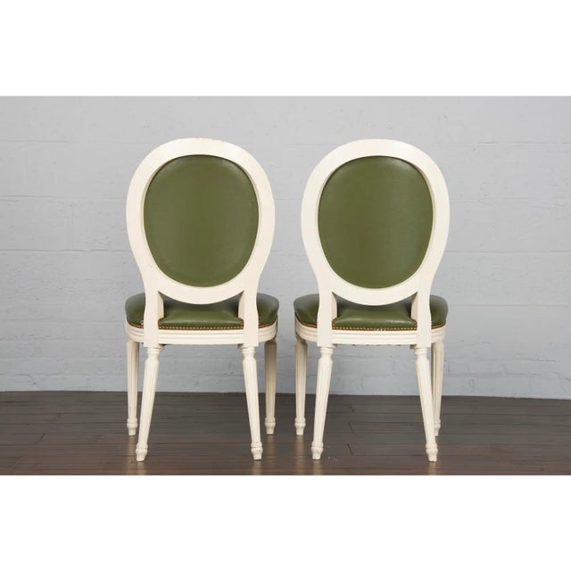 Early 20th Century Early 20th Century Set of 4 Louis XVI Dining Chairs With Holly Hunt Leather For Sale - Image 5 of 7