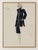 This vintage French fashion art print features an Art Deco woman in a navy polka-dot ensemble with gold trim. Made to...