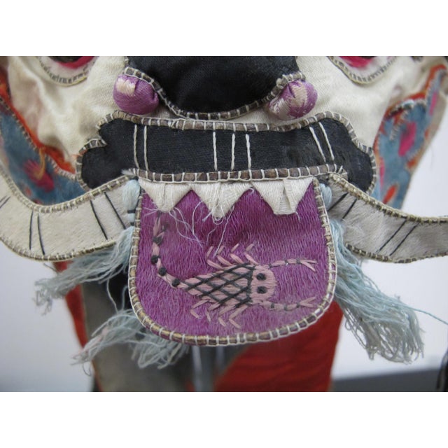 Chinese Antique Chinese Elaborate Embroidered Dragon Tiger Foo Dog Festival Child Hat For Sale - Image 3 of 10