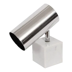 Neal Small, Koch & Lowy Style Marble Table Lamp With Swivel Chrome Shade