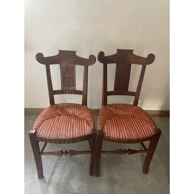 Vintage Straw-Seated Chairs, 1990s, Set of 2 For Sale - Image 4 of 4