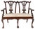 Chippendale Style Double Seat Bench in Mahogany For Sale