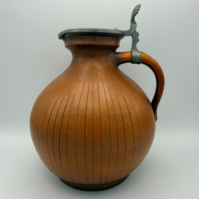 Large Handled Jug with Pewter Lid from Wilhelm Kagel, 1950s For Sale - Image 10 of 10