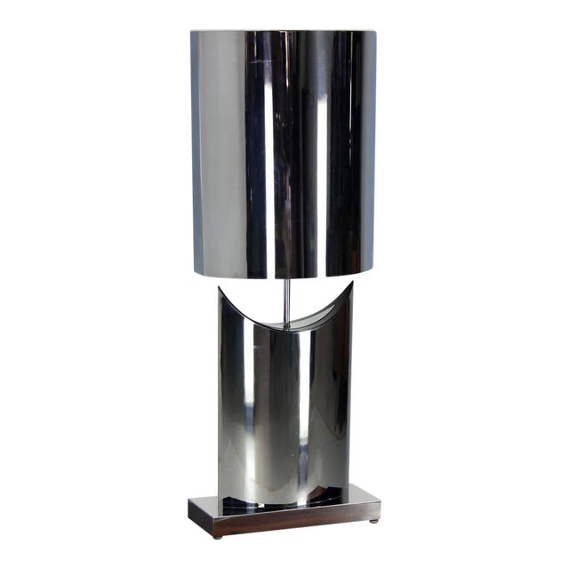 1970s All Polished Chrome Mirror Finish Chrome Table Lamp For Sale - Image 11 of 11
