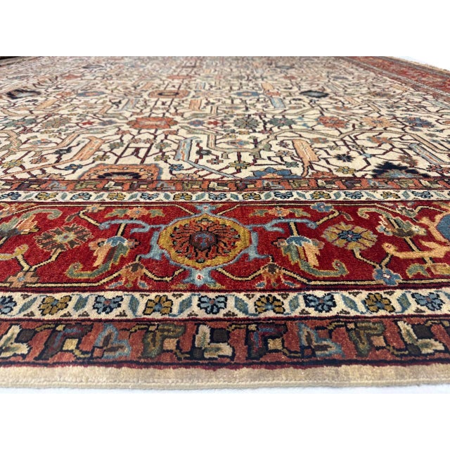 Pasargad DC Ivory Fine Hand Knotted Serapi Design Rug For Sale - Image 12 of 12