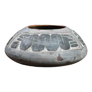 Vintage Mexican Sgraffito Folk Art Zoomorphic Clay Vase