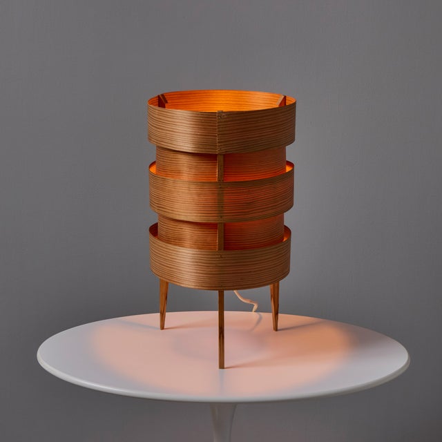 1960s 1960s Hans-Agne Jakobsson Tripod Wood Table Lamp for Ab Ellysett For Sale - Image 5 of 13