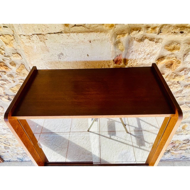 Mid-Century Modern Mid-Century Oak Bookcase with Sliding Glass Doors, 1960s For Sale - Image 3 of 18