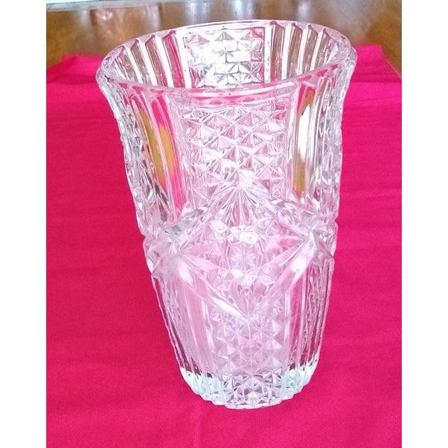 1980s Vintage Crystal Vase For Sale - Image 4 of 6