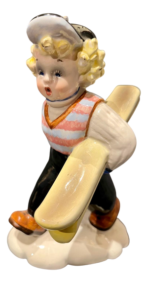 Small Ceramic Skier from Tosin, 1950s