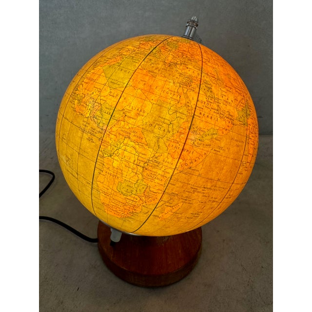 Vintage Illuminated Glass Globe, 1980 For Sale - Image 9 of 13