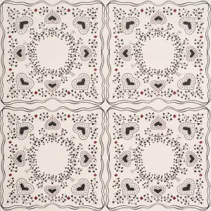 SAMPLE - Schumacher X Backdrop Garden Of Hearts Wallpaper In Black & Ivory