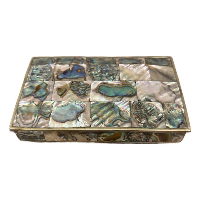 Mid-Century Mexican Abalone Decorative Box For Sale