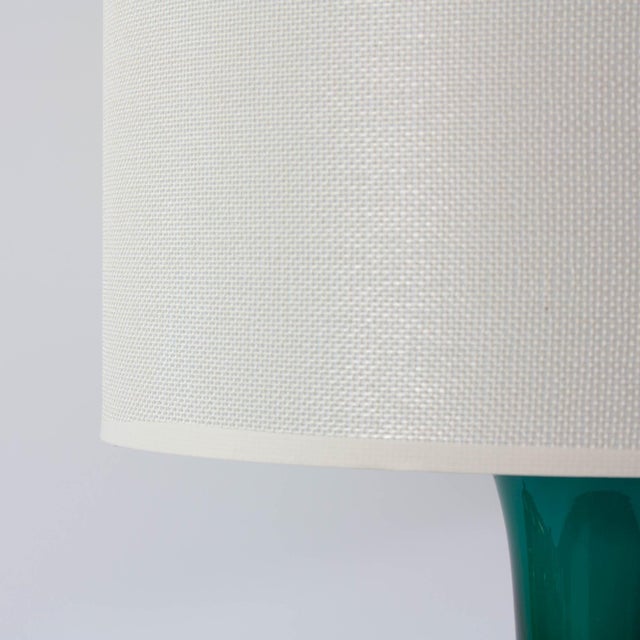 Vintage Portuguese Turquoise Opaline Glass Table Lamp, 1960s For Sale - Image 11 of 14