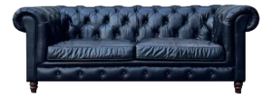 Black Leather Chesterfield 3-Seater Sofa, 1960s
