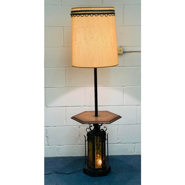 Gothic Vintage Gothic Medieval Revival Floor Lamp With Table & Shade For Sale - Image 3 of 10