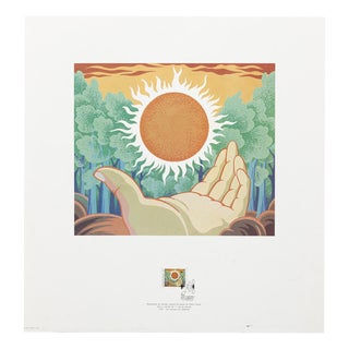 Carlos Calvet, First Day of Issue Stamp, 1980s, Screenprint For Sale