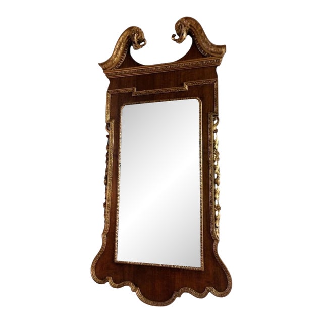 Vintage Federal Style Mirror, Walnut and Gilded Mirror For Sale